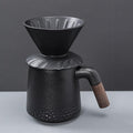 Handmade Black Pour Over Coffee Maker Set Ceramic Coffee Dripper Brewer Heat Resistant Coffee Pot Decanter ACM01B