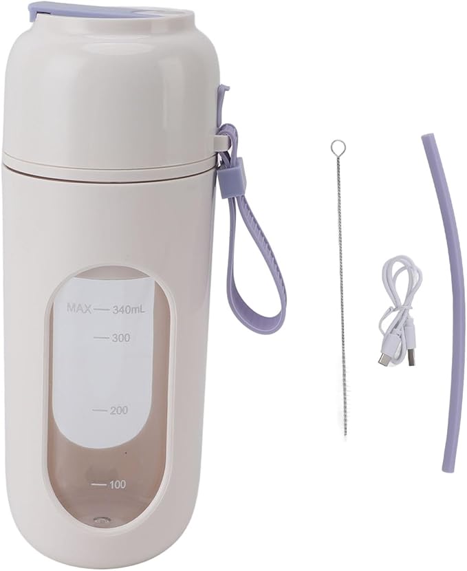 Akozon Akozon Portable USB Rechargeable Blender Mini Smoothie Maker with 12 Steel Blades for Home Sports Travel and Outdoors (Purple)