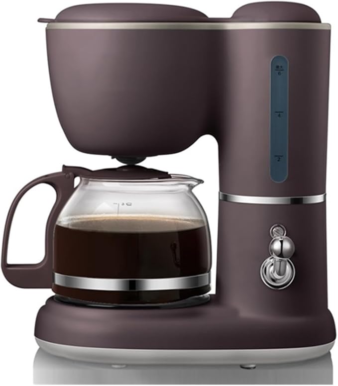 600ML Mini American Coffee Machine Fully Automatic Drip Coffee Maker Bubble Tea Maker for Household And Office 220V(Brown 220V)