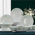 Ceramics Dinner Set Kitchen and Dining Service Durable Kitchen Dinnerware Set Dinner Salad Appitizer Dessert Plate Bowls Best for Indoor and Outdoor Party Creativity Villa Table Decor (14pcs One Size)