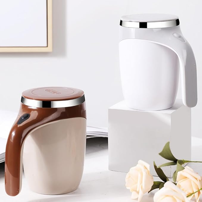 Coffee Blender Cup 380ml Stirring Travel Cup USB Automatic Stirring Coffee Mug with Stirring Physical Cooling for Coffee Milk Hot Chocolate
