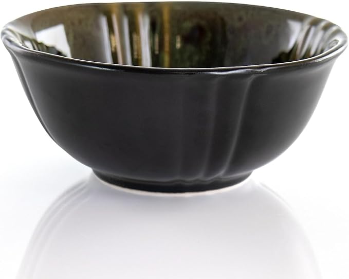 16 Piece Green Stoneware Dinnerware Set – Textured Plates Bowls and Mugs Microwave &amp Dishwasher Safe High Gloss and Matte Finish