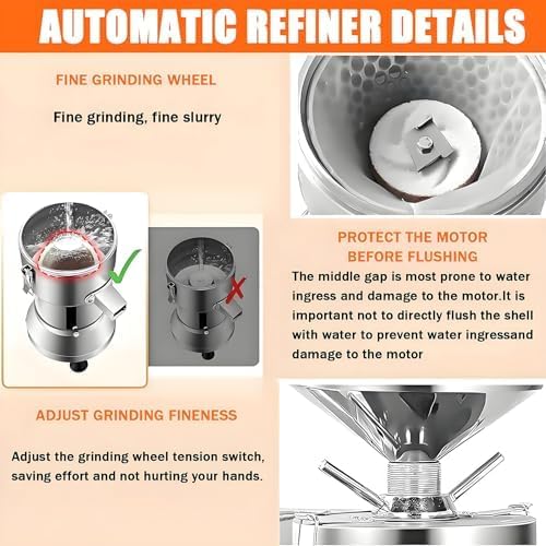 1100W Commercial Soy Milk Machine with Slag Separation 25KG/H Stainless Steel Automatic Grinder for Restaurants Canteens &amp Small Food Businesses