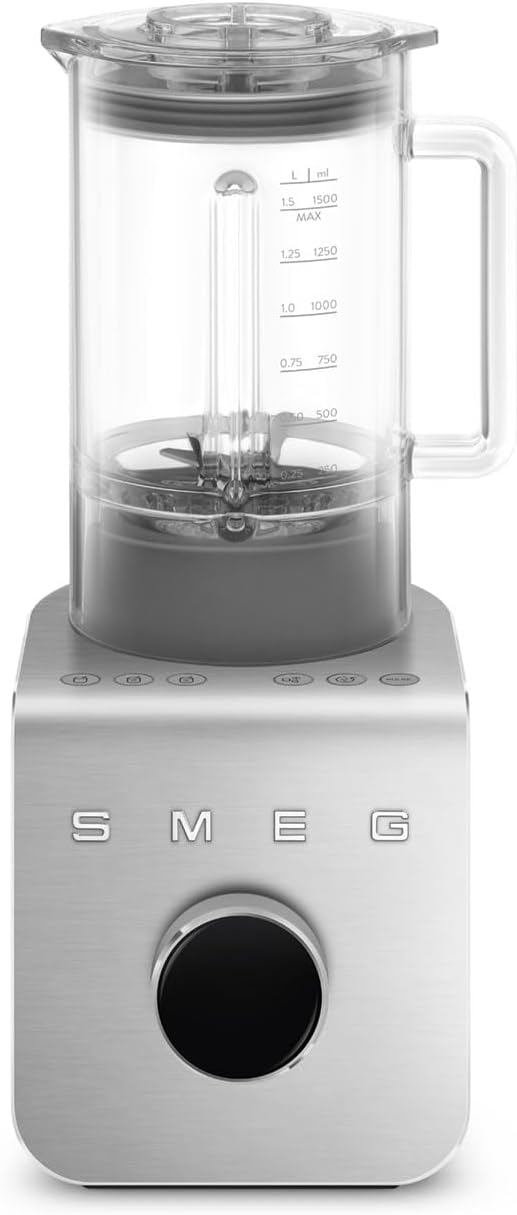SMEG BLC01 Professional High-Performance Blender – 1.5L Tritan™ Jug 9 Speed Settings Stainless Steel Blades Modern Design Powerful 1250W Motor for Smoothies Soups &amp More