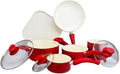 For San Jacinto 9-Piece Aluminum Nonstick Cookware Set in Red Speckle