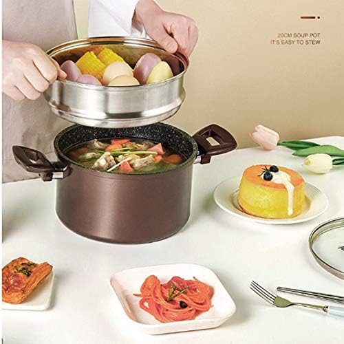 Cooking Pot Frying PanHousehold Stainless Steel Frying Pan Non Stick Pan Uncoated Pot Pots for Cooking Composite Multilayer Bottom Easy to Clean