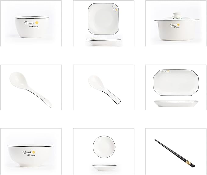 Dinnerware Set/Household Nordic Japanese-Style Simple Ceramic Dishes Dishes Dishes Tableware Tableware Set