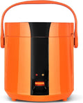 Small Rice Cooker with Steamer- Mini Rice Cookers 1.2L Make Rice and Steam Healthy Food and Vegetables for 1-2 People (Orange)