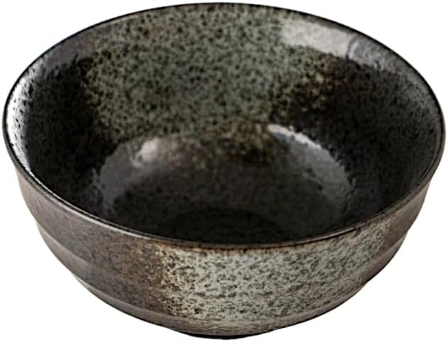 Ebros Gift Artistic Charcoal Grey Tone Hakumu Porcelain Collection Dinnerware Serveware Kitchenware Set Asian Japanese Restaurant Supply (Pack Of 5 Medium Soup Salad Rice Bowls 24oz)