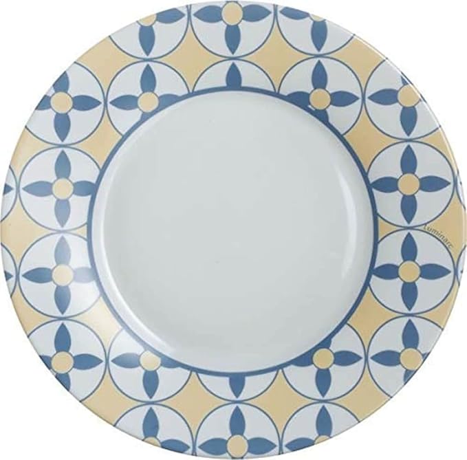 Aprocal Nordic Scandie Collection 18 Pcs Dinnerware Set Tempered Glass Round Plates Set for 6 white