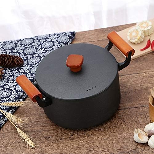3PC Household Iron Pot Cooking Soup Sturdy Uncoated Non-stick Cookware for Store Camping Kitchen Home
