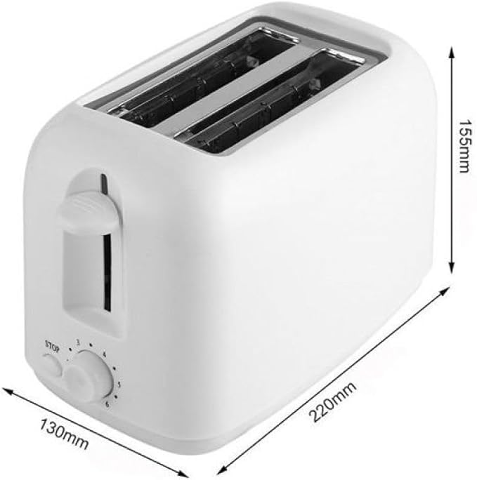 “2-Only Toaster Adjustable Browning Levels (7 Gears) Compact White Bread Toaster with STOP Button Suitable for Raisin Toast/Plain Bread – Ideal for Home Kitchen Breakfast”