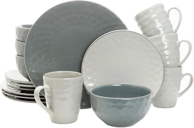 16-Piece Dinnerware Set Table Decoration Home Bowl and Dish Set Round Tableware