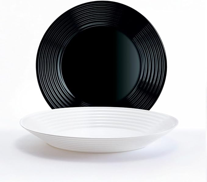 Luminarc 18-Piece Crockery Set Black and White piezas
