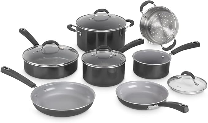 Cuisinart 11-Piece Nonstick Cookware Set Ceramica XT Black 54C-11BK