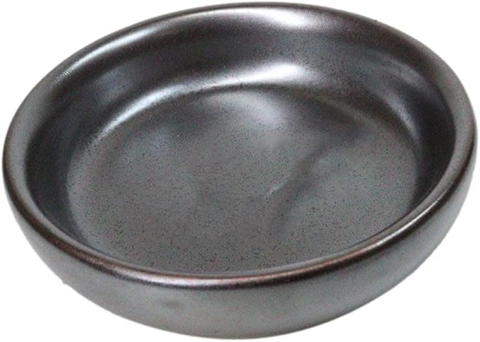 Ebros Gift Iron Black Clay Underglaze Technique Tetsu Kesho Porcelain Collection Dinnerware Serveware Kitchen Set Asian Japanese Restaurant Supply (Pack Of 6 Round Condiment Sauce Dishes 1.5oz)