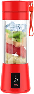Portable Blender Personal Blender for Shakes and Smoothies Blender shake Smoothie for Kitchen Personal Size Blenders with Rechargeable USB 380Ml With 6 Blades (Red)