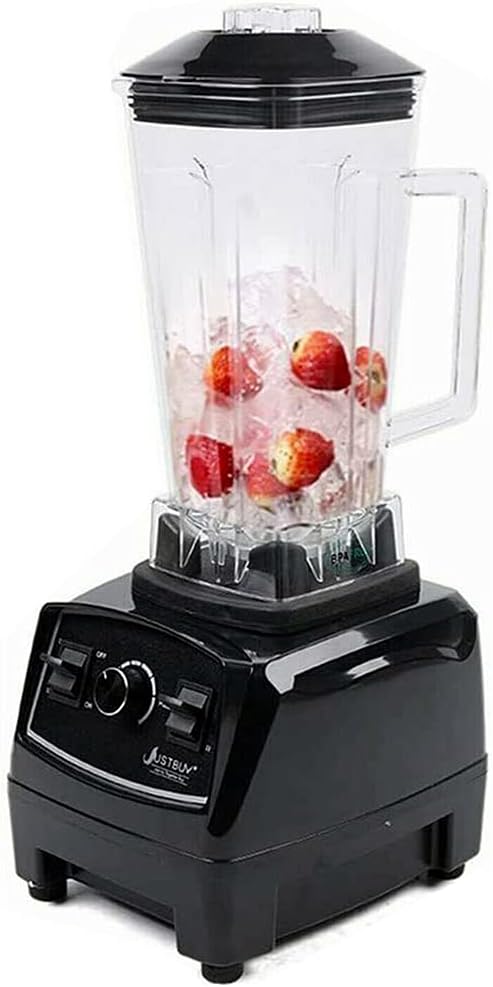 Smoothie Machine Commercial Blender Multi-Function Blender Ultra-High Speed Operation with High-Grade Transparent Plastic Container 2L Red (Black)