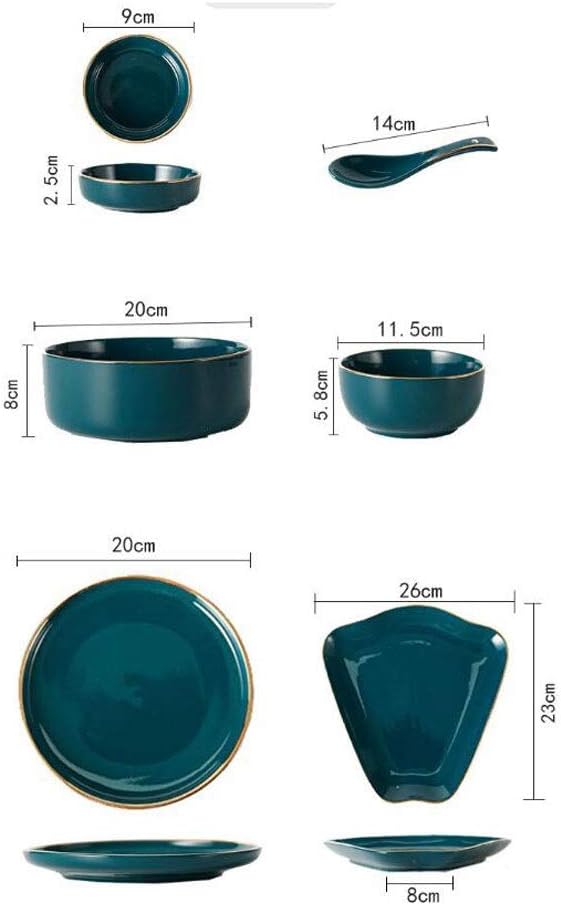 Ceramics Dinner Set Kitchen and Dining Service Fine Porcelain Kitchen Dinnerware Set BPA-Free Dishwasher Safe The Best Gift for Family and Friends Creativity Villa Table Decor