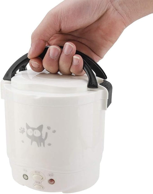 12V 100W 1L Portable Rice Cooker Multifunctional Electric Food Steamer Fast Cooking for Travel Camping (White)