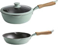 Pots and Pans Set 2 Pcs Cookware Set Wok with Glass Lid Frying Pan Aluminum Alloy Non-Stick Cooking Pot Set Kitchen Kitchen Cooking Set