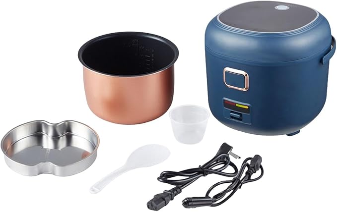 Electric Rice Cooker Rice Cooker for Car 2L Small with Six Pre Set Functions Food Steamer Travel Rice Cooker for Driving 24V(24V)