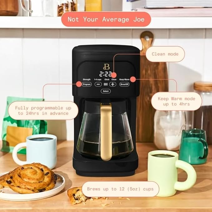 Beauti Coffee Maker 12 cup Programmable Brewing Versatility Advanced Programming 1200 W Keep Warm mode