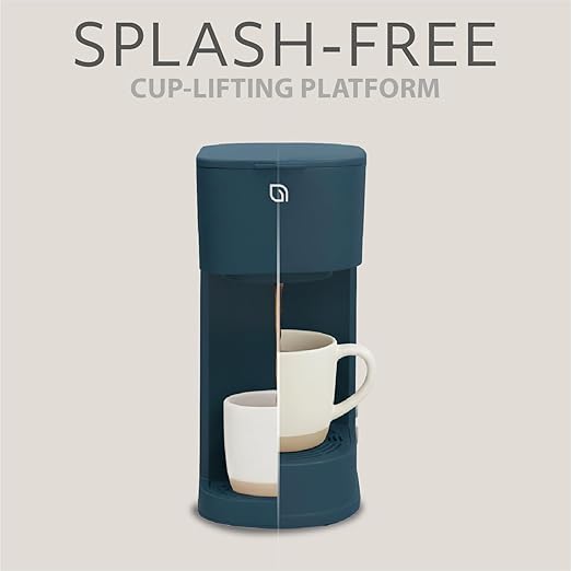 WILLOW K-Cup Coffee Maker Single Serve Coffee Maker with 6 to 12oz Brew Size &amp Strong Brew Option Single Cup Coffee maker made with 99% PCR Recycled Plastics Coffee Machine - NAVY BLUE