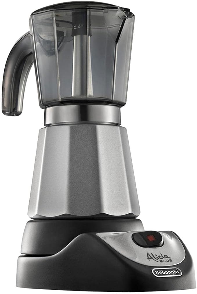 De'Longhi Alicia EMKM 9 Electric Mocha Coffee Maker 550 W 9 Cup Capacity Auto Shut Off Swivel Base Black and Silver