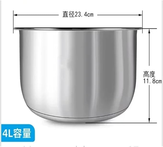 Rice Cooker 304 Stainless Steel Inner Potcompatible For Midea 3L4L5L Thickened FS3010/70 Inner Pot(4L 23.4X11.8)