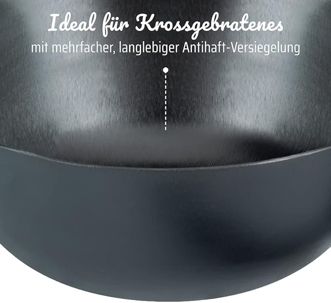 GSW - Germany 4 Piece 12.5 Inch Cast Iron Wok Set With Aroma Glass lid and Spatula