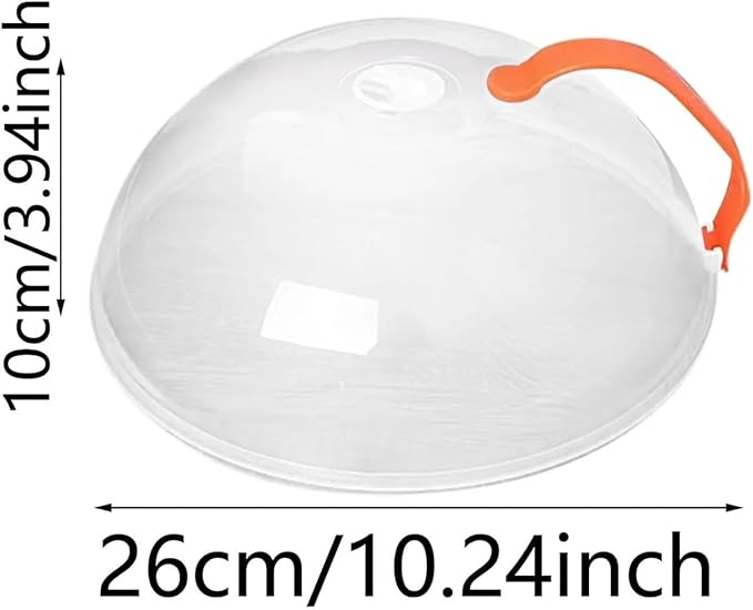 Thickened Transparent Microwave Splash Cover With Handle Round Anti-Splash Lid For Oven Food Plates Essential Kitchen Gadget