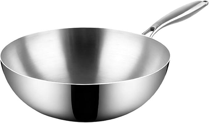 5 Ply Clad Stainless Steel 8-Piece Cookware Set with Lids Frying Pan &amp Soup Pot Wok and Milk Pot No Coating Non-Stick Kitchen Set Even Heating Frying Pans Compatible with All Cooktops11.