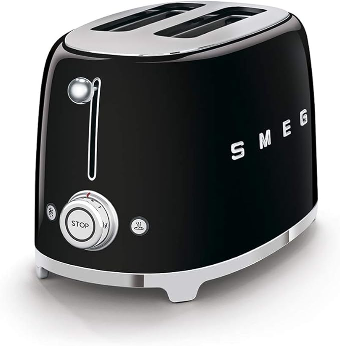 Smeg Retro Drip Coffee Machine and 2-Slice Toaster Bundle (Black)