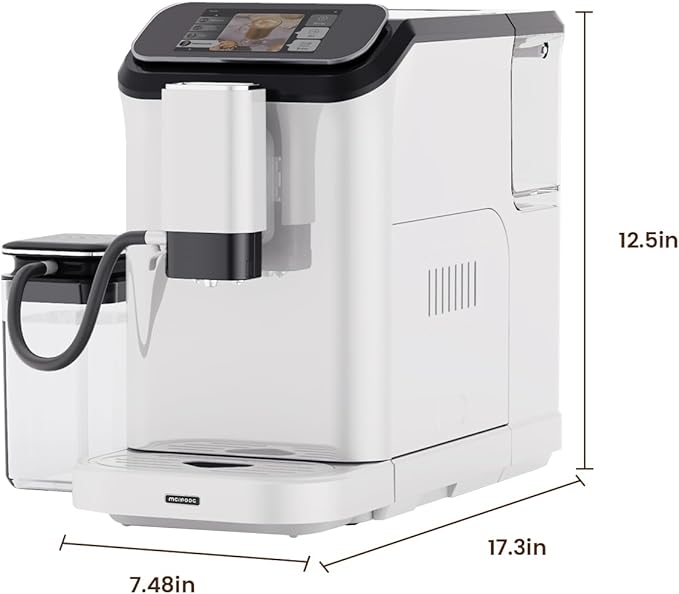Mcilpoog WS-D5 Pro Fully Automatic Coffee Machine 12 Drinks Office or Home UseWi-Fi Enabled Liquid Volume &amp Temperature Cappuccino Latte Espresso Automatic Cleaning Super Automatic Coffee Ma