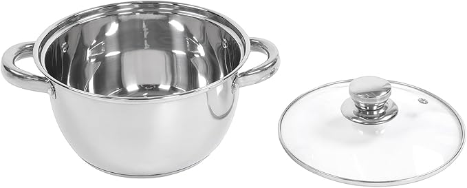 TOPINCN Stainless Steel Cookware Set 15Pcs Kitchen Pots and Pans Set with Lids Shovel Spoons High Temperature Proof Crack Proof for Frying Boiling Stewing