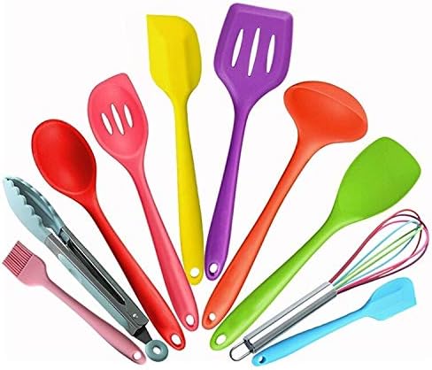 Kn607 10 in 1 Colorful Silicone Kitchen Tools Set Cookware Set Cookware Picnic Boiler Cookware