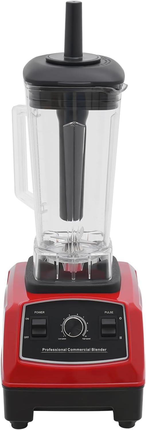 Professional Blender 2200W Kitchen Appliances 2L Blenders For Kitchen 3 Speed Adjustment 110V Countertop Smoothie Blender mit Mixing Rod Self-Cleaning Function Fine&ampThorough Grinding (Red)