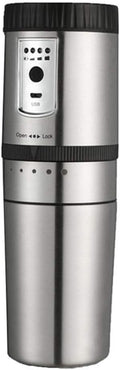 Portable Coffee Maker Stainless Steel Electric Grinding One Hand Cup 250Ml Mini Home Outdoor Coffee Pot Grinder (Silver) (Silver)