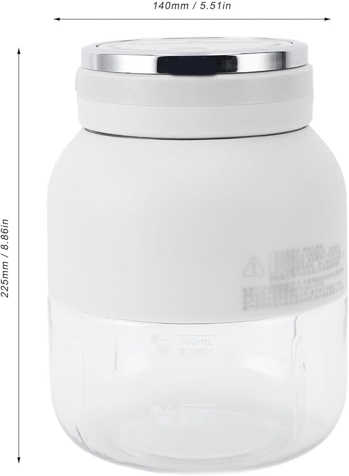 Portable Blender Mini Automatic Portable Juicer with Plastic Straw Electric Portable Smoothie Blender with Hanging Rope Durable Travel Blender(White)