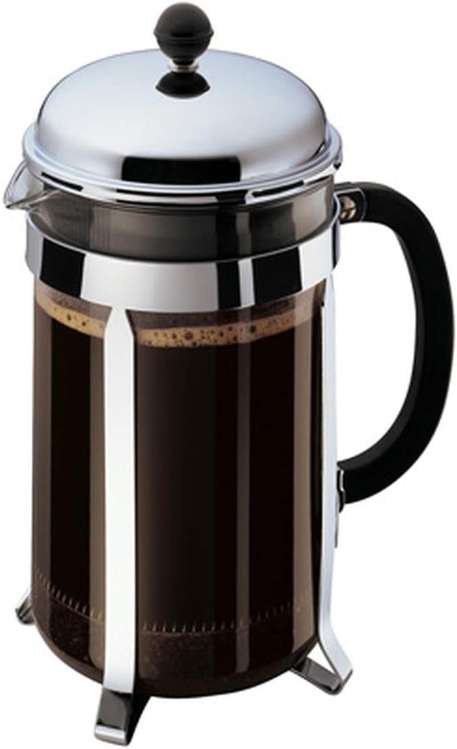Bodum 51oz Chambord French Press Coffee Maker High-Heat Borosilicate Glass Polished Stainless Steel – Made in Portugal