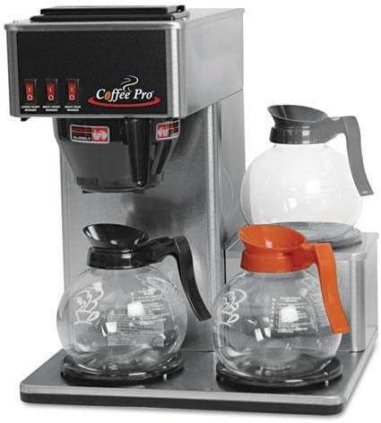 Three-Burner Low Profile Institutional Coffee Maker Stainless Steel (CP3LB)