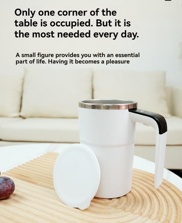 g – Automatic Stir Coffee Cup with Temp Display 13 Oz Rechargeable gs for Milk and Other Beverages (Black)