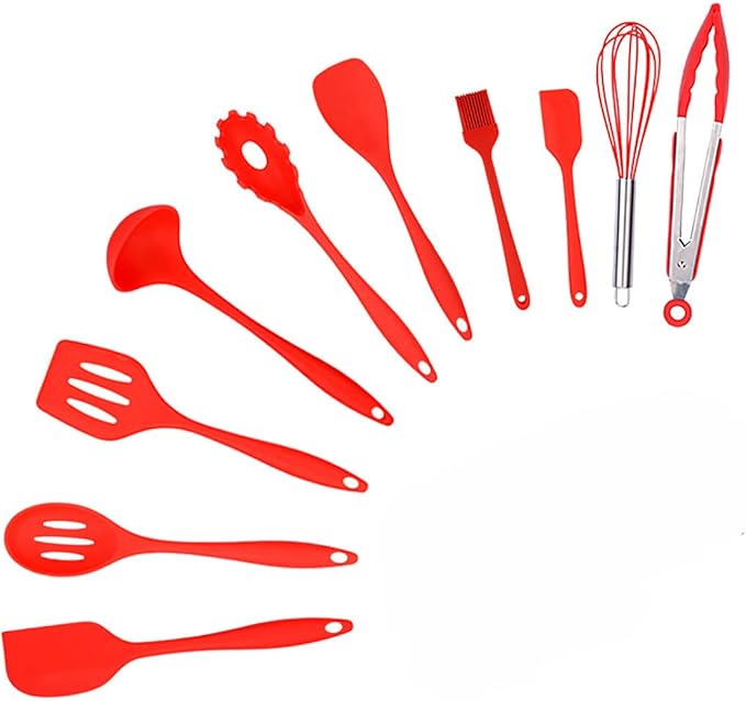 Cooking Utensils Set、Kitchen Tools Heat Resistant Silicone Kitchen Tool Set Cookware Tools Silicone Cookware 10 Piece Set