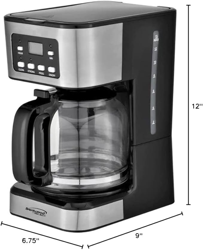 Brentwood Appliances BTWTS222BK 12-Cup Digital Coffee Maker One Size Black