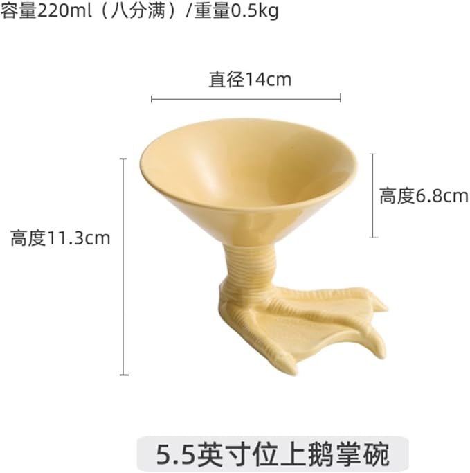 Thcbme 创意特色餐具陶瓷古怪的碗高脚可爱小吃碗小吃碟小菜碗茶点盘/Ceramic Dinnerware SetsPlates and Bowls/5.5英寸位上鹅掌碗