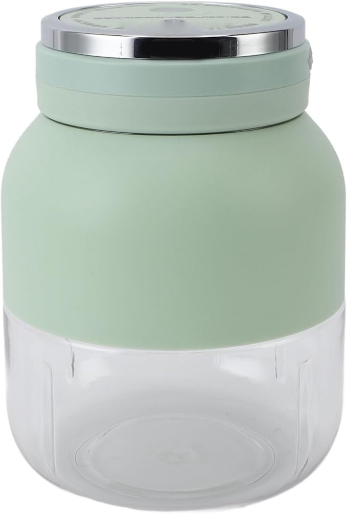 FILFEEL Portable Electric Juicer Blender Cup for Outdoor Sports - Dual Use Bottle with Interchangeable Lids (Light Green)