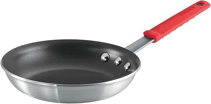 Tramontina Professional 8-Inch Non Stick Small Frying Pan Heavy-Gauge Aluminum Skillet with Reinforced Nonstick Coating Red Handle Dishwasher and Oven Safe