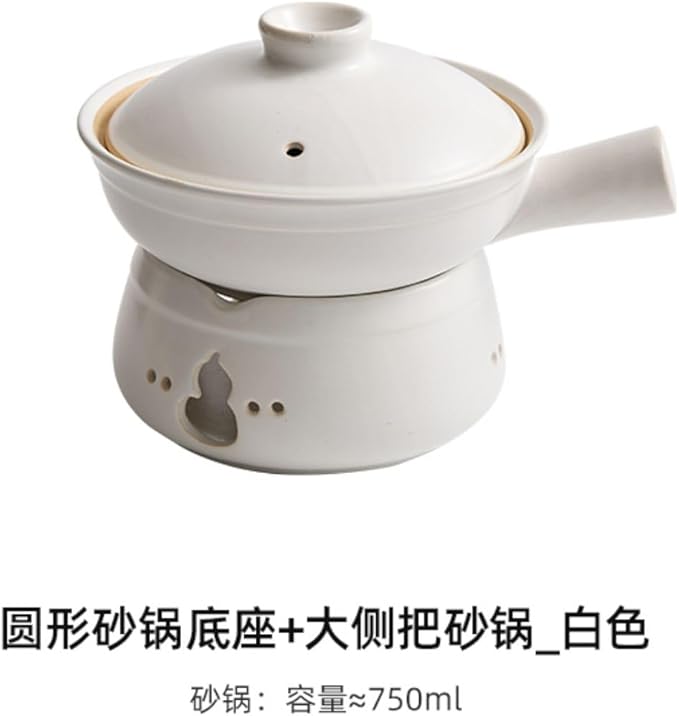 Thcbme 侧把砂锅耐高温干烧不裂家用煤气灶炖锅干锅煲仔饭煲汤锅碳炉/kitchen plates kitchen utensils set kit chenaid kitchen pots dinner plates dinnerware sets/圆形砂锅底座 大侧把砂锅_白色