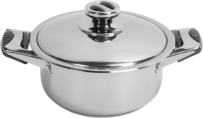 Stainless Steel Cookware Set Uniform Heat Conduction Pots and Pans Stylish Kitchen Cooking Set sturdy Material Comprehensive Cooking Kit with Steam Grid Lids for Household U